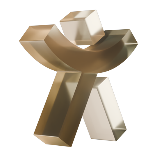 Abstract cluster of translucent columns rising in height